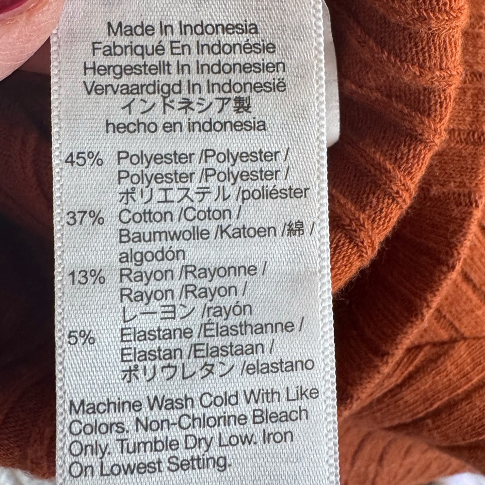 Madewell Rust Button-Down Ribbed Top - Picture 6 of 6